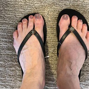 Tory Burch Flip Flops black